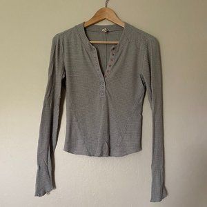 Free People Gray Thermal Henley